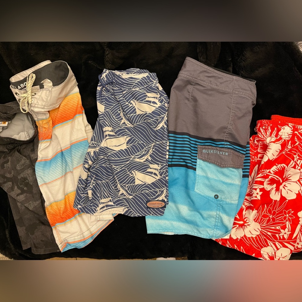 Lot of 5 swim shirts- Lilly Pulitzer, Billabong, Quicksilver, Timberland and H&M